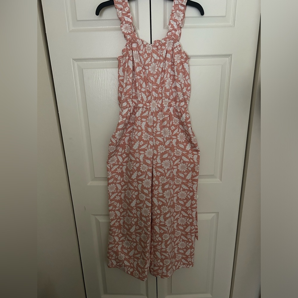 Floral Pink and White Jumpsuit